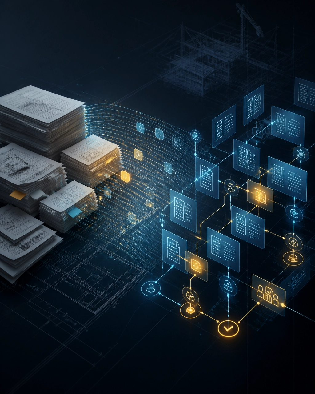 AI organizing construction RFIs, submittals, and change orders